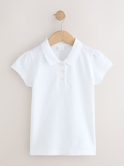 Dsiney Kidz - White Girls Cotton Short Sleeve Polo Shirt 3 Pack (3-16yrs) image 2
