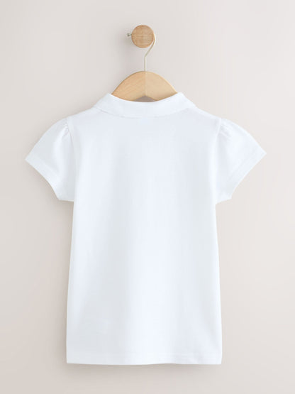 Dsiney Kidz - White Girls Cotton Short Sleeve Polo Shirt 3 Pack (3-16yrs) image 3