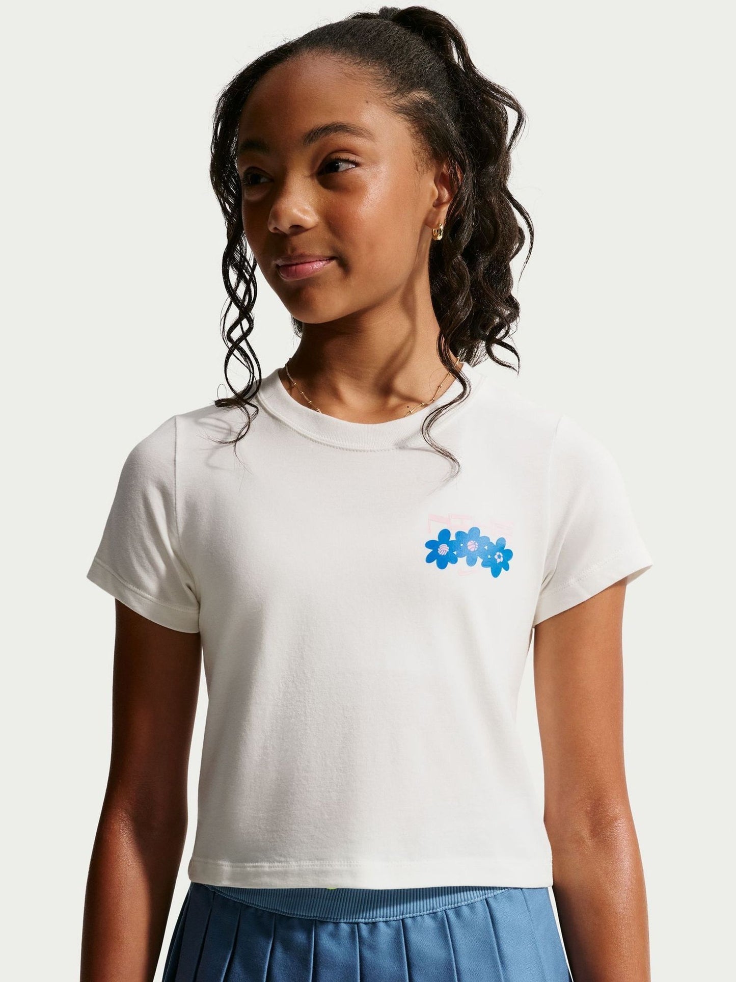 Dsiney Kidz - Nike Sail White Slim Cropped T-Shirt image 1