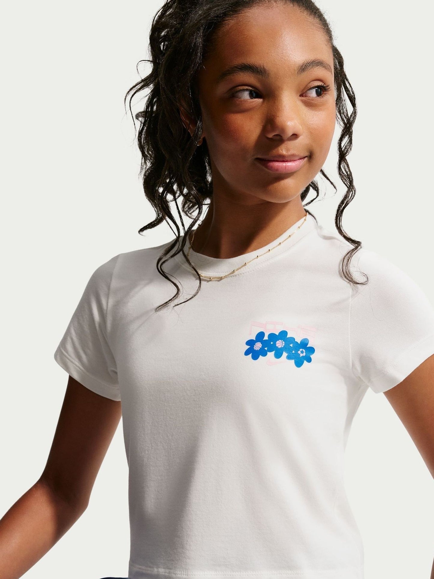 Dsiney Kidz - Nike Sail White Slim Cropped T-Shirt image 4