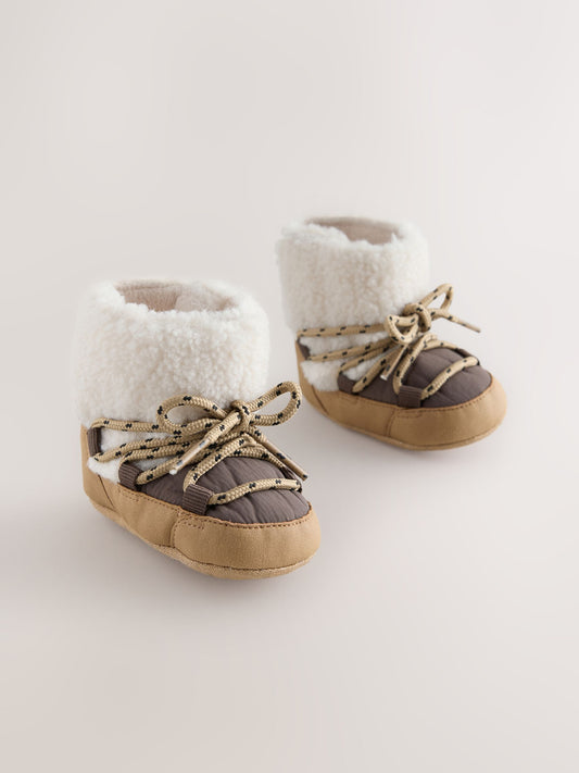 Chocolate Brown Baby Snow Boots (0-2mths) - image 1