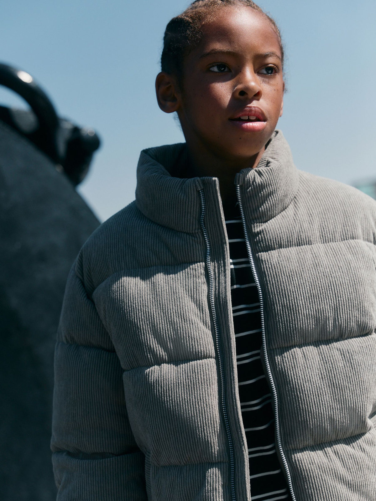Charcoal Grey Cord Padded Coat (3-16yrs) - image 5