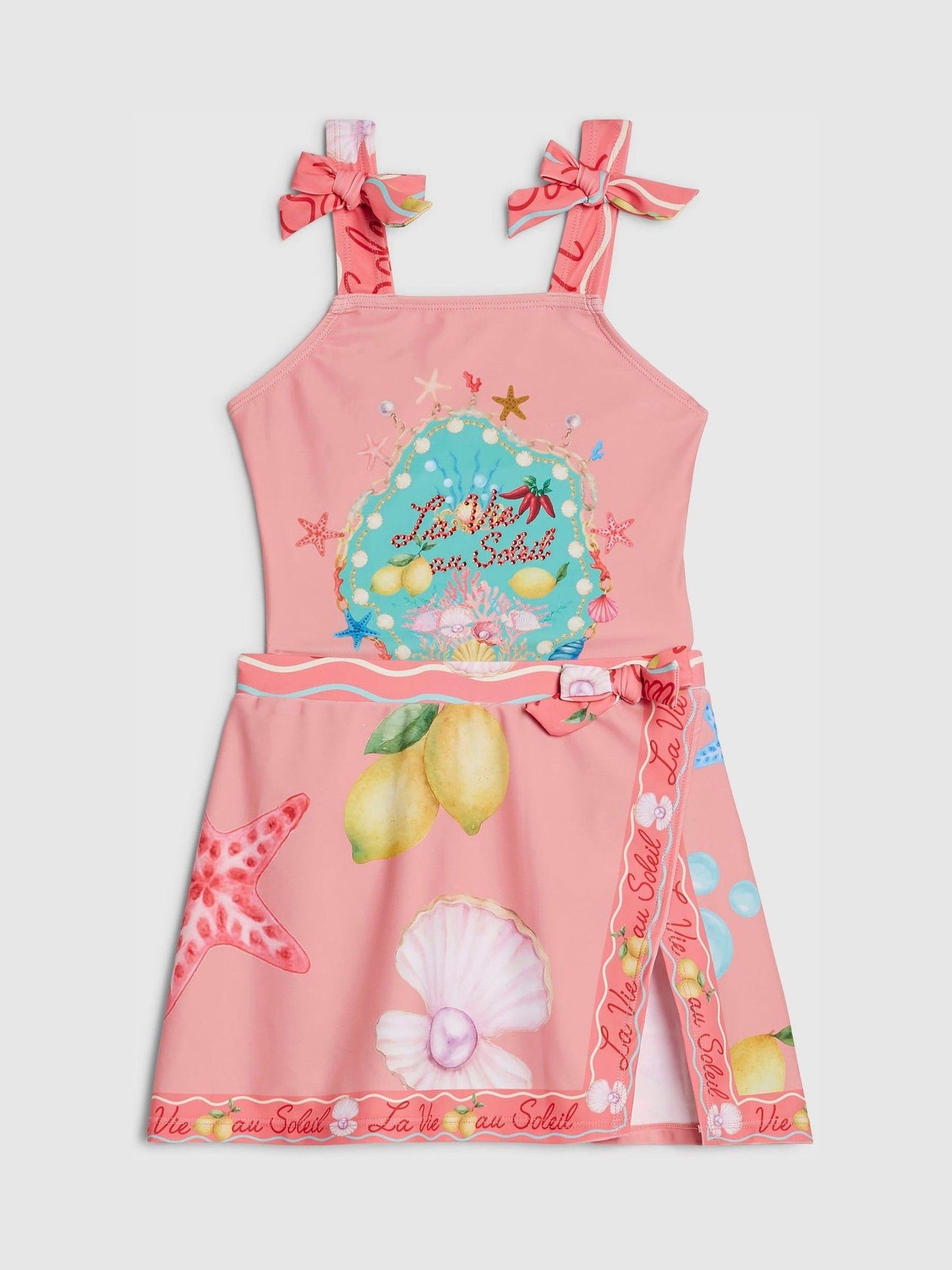 Dsiney Kidz - River Island Pink Under The Sea Swimsuit & Skirt Set image 3