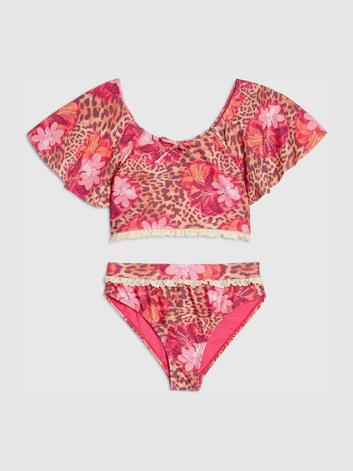 Dsiney Kidz - River Island Brown Floral Leopard Print Bikini image 1