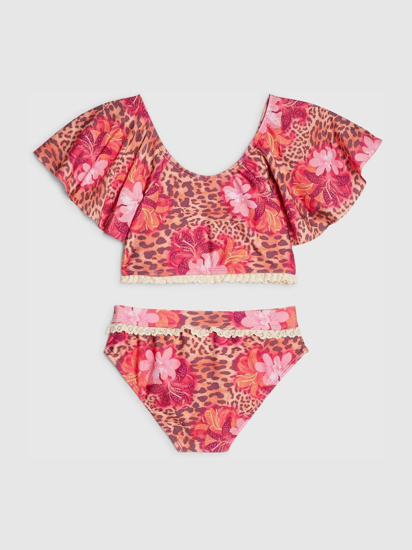 Dsiney Kidz - River Island Brown Floral Leopard Print Bikini image 2