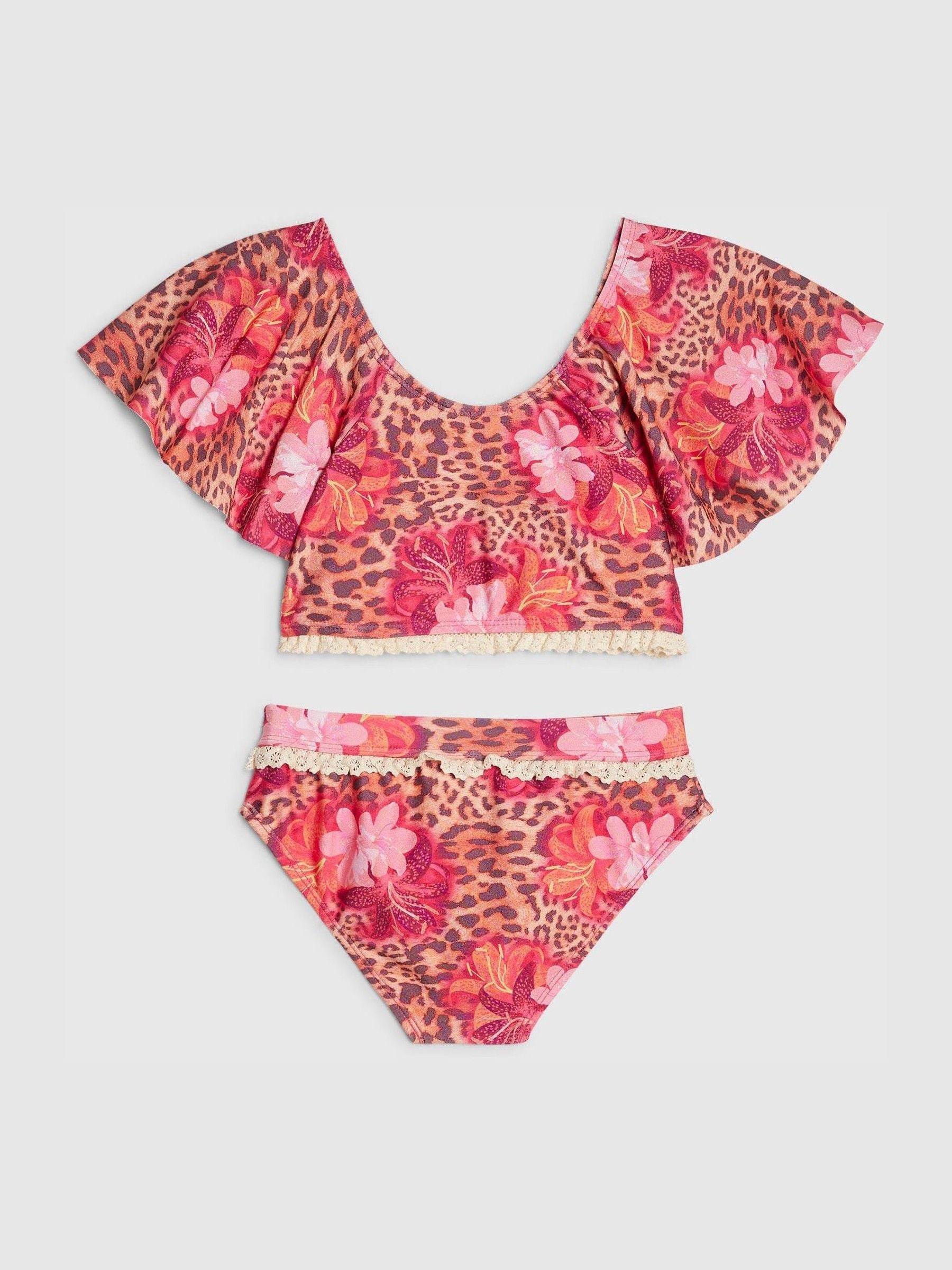 Dsiney Kidz - River Island Brown Floral Leopard Print Bikini image 2