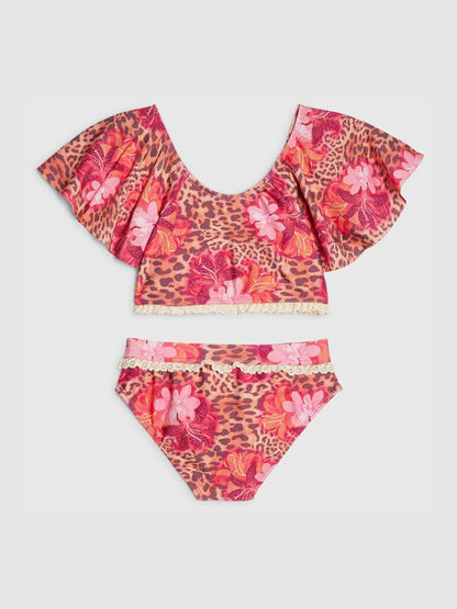 Dsiney Kidz - River Island Brown Floral Leopard Print Bikini image 2