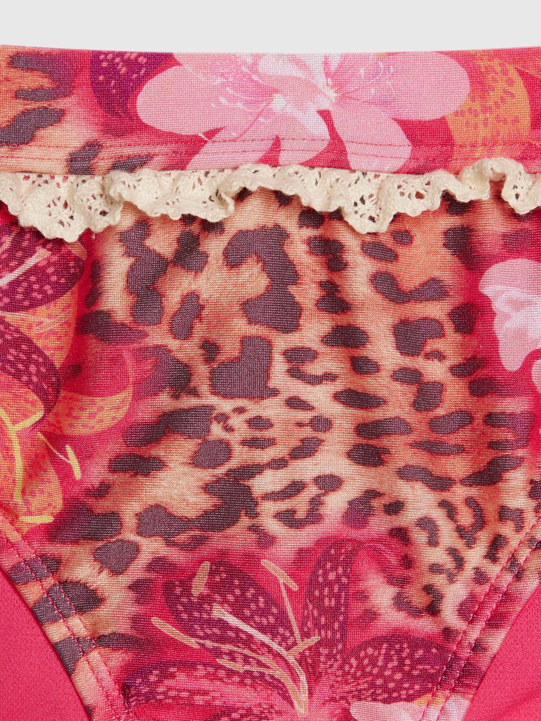 Dsiney Kidz - River Island Brown Floral Leopard Print Bikini image 4