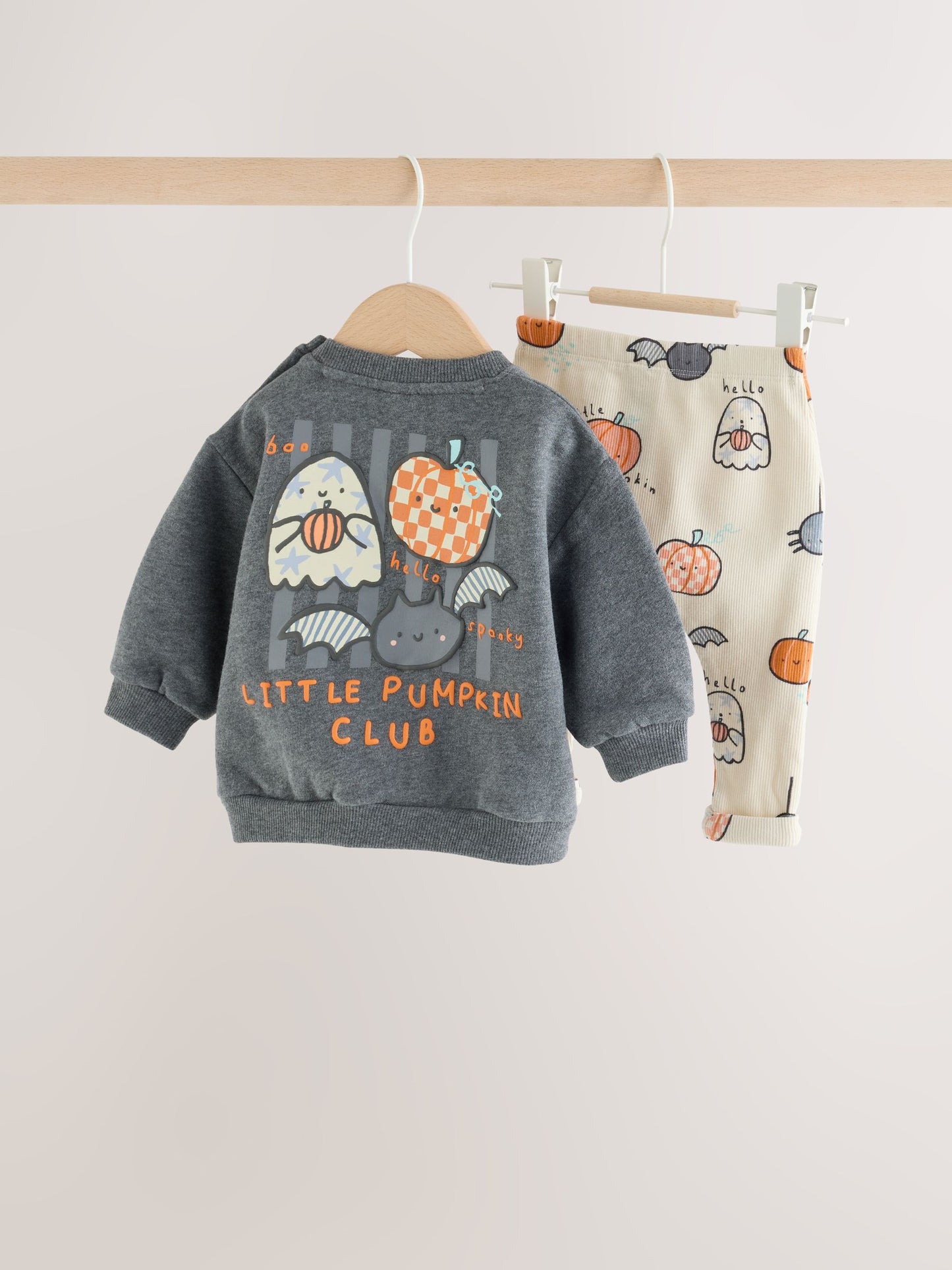 Charcoal Halloween Character Sweat and Legging Baby Set (0mths-2yrs) image 4