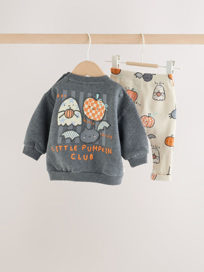 Charcoal Halloween Character Sweat and Legging Baby Set (0mths-2yrs) image 4