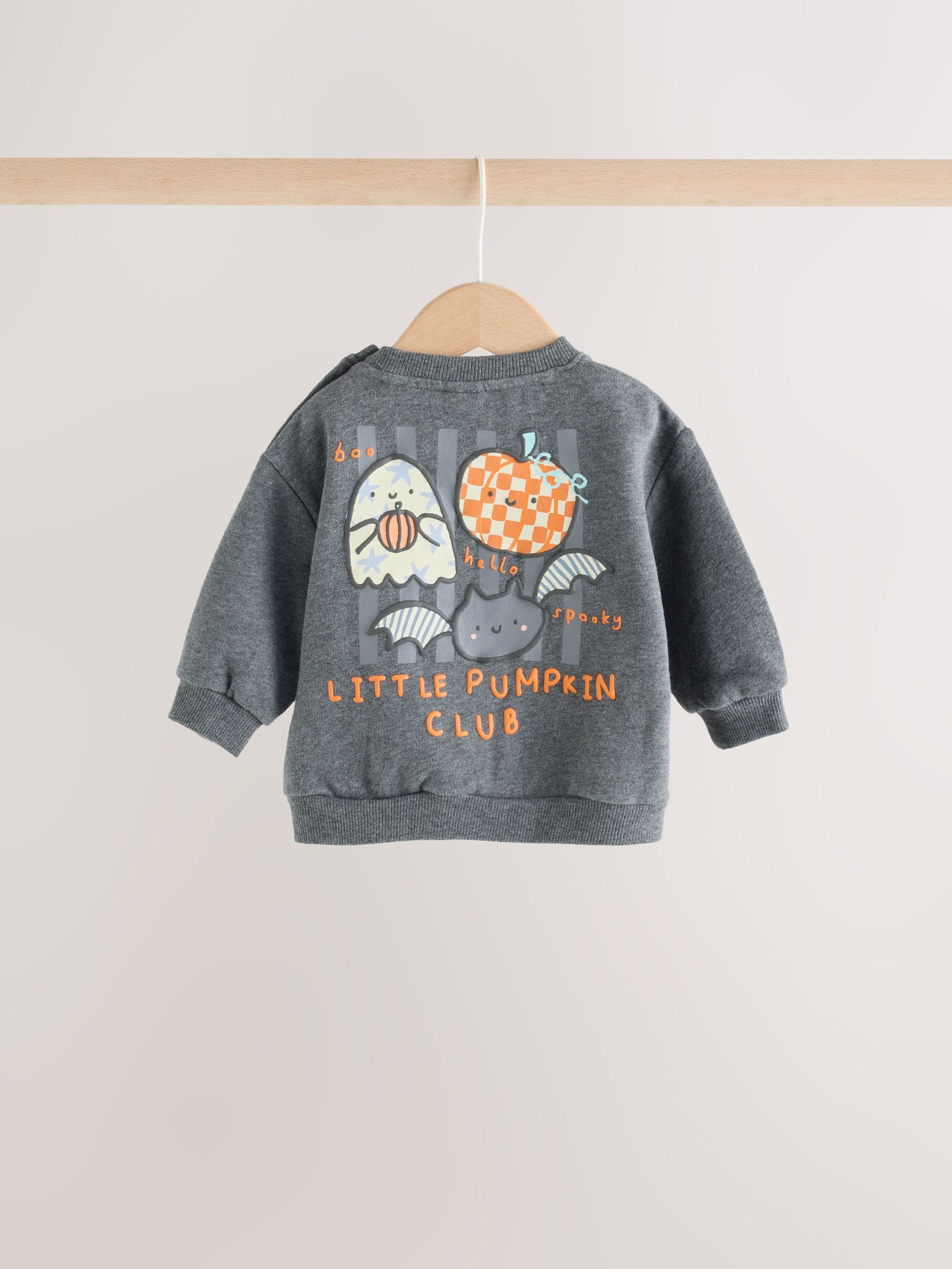 Charcoal Halloween Character Sweat and Legging Baby Set (0mths-2yrs) image 5