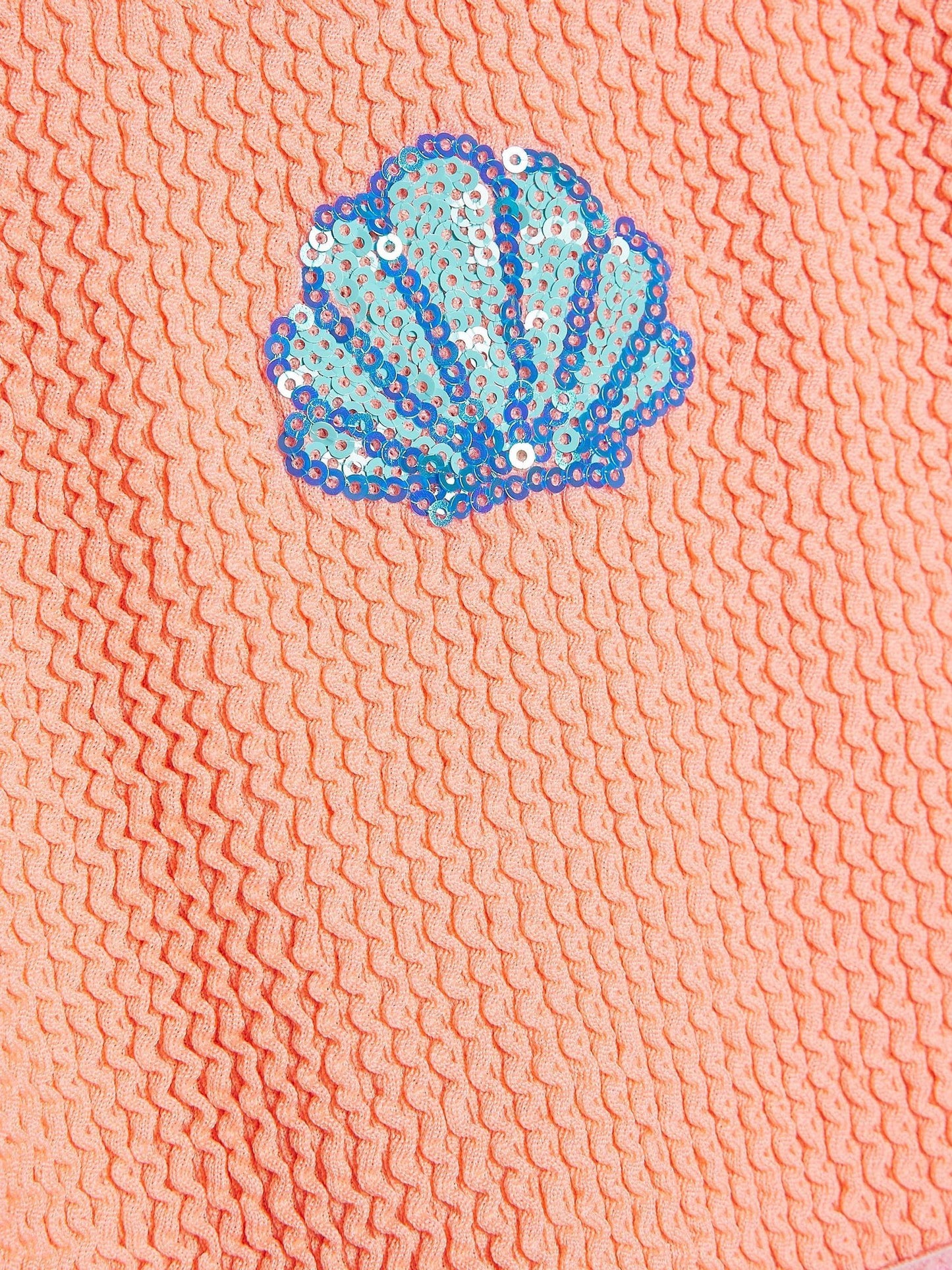 River Island Orange Textured T-Shirt Bikini image 4