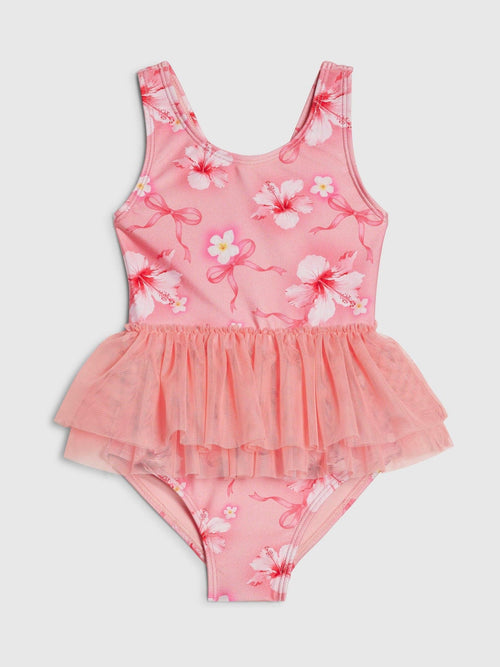 Dsiney Kidz - River Island Pink Hibiscus Bow Tutu Swimsuit image 1