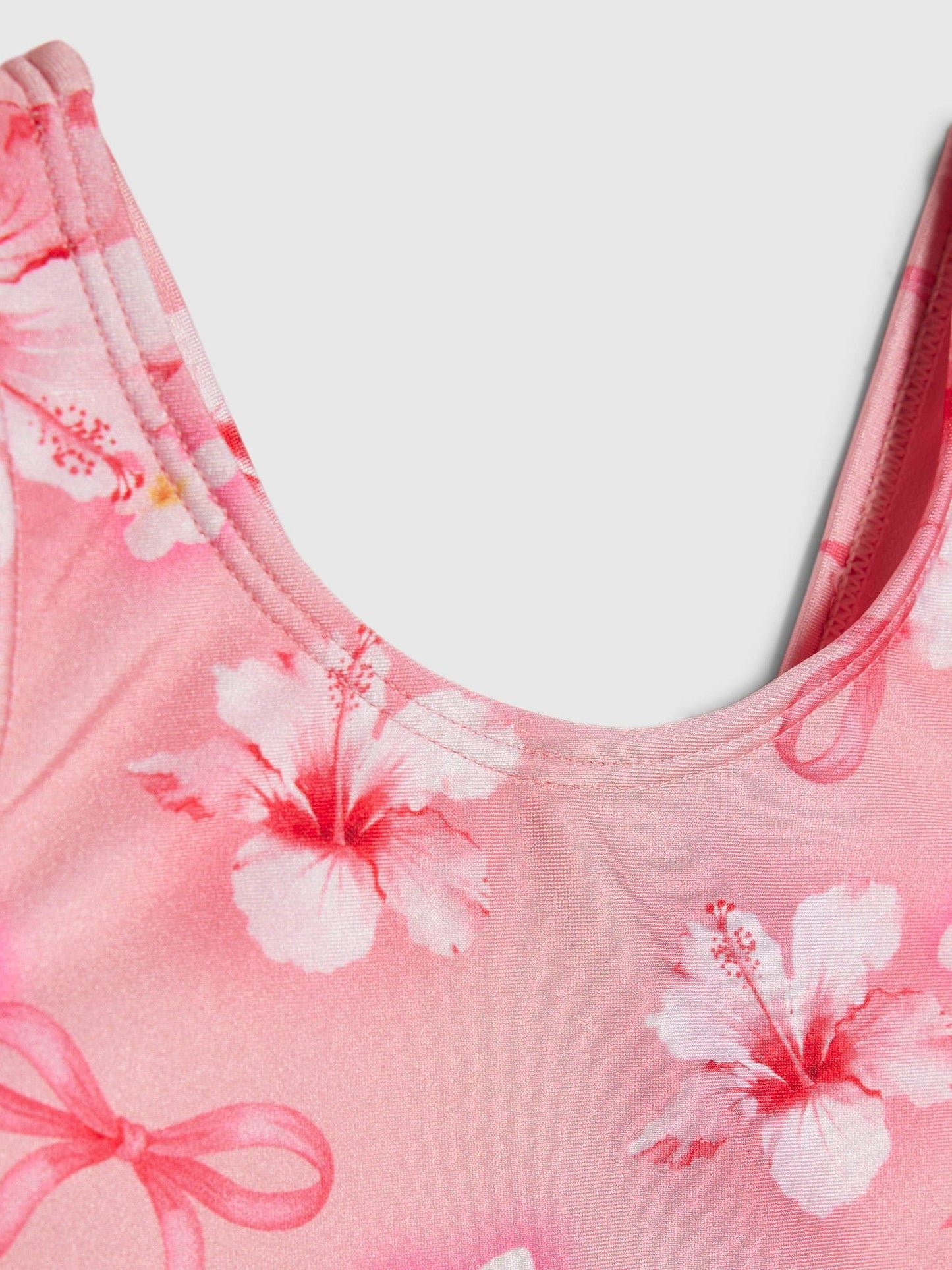 River Island Pink Hibiscus Bow Tutu Swimsuit image 4