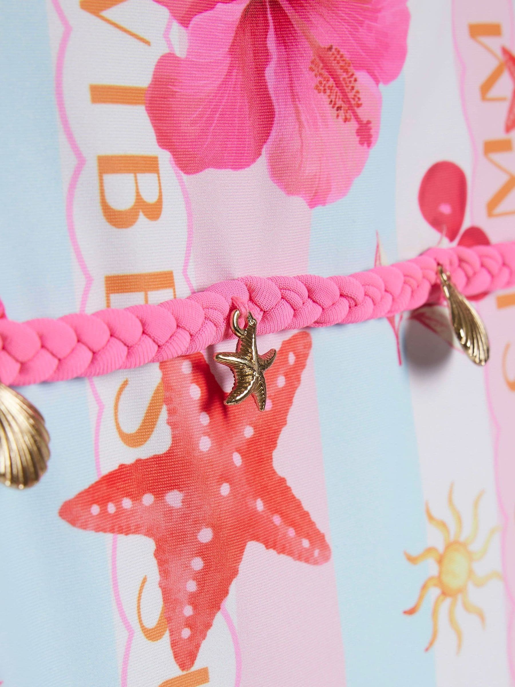 River Island Pink Stripe La Mer Swimsuit image 3