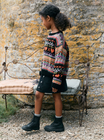 Black Multi Fairisle Jumper (3-16yrs) - image 2