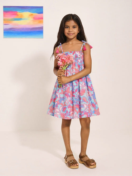 Hatley Blue Graphic Floral Full Dress image 1