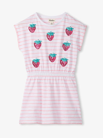 Hatley Pink Strawberry Stripes Cinched Waist Relaxed Dress image 3