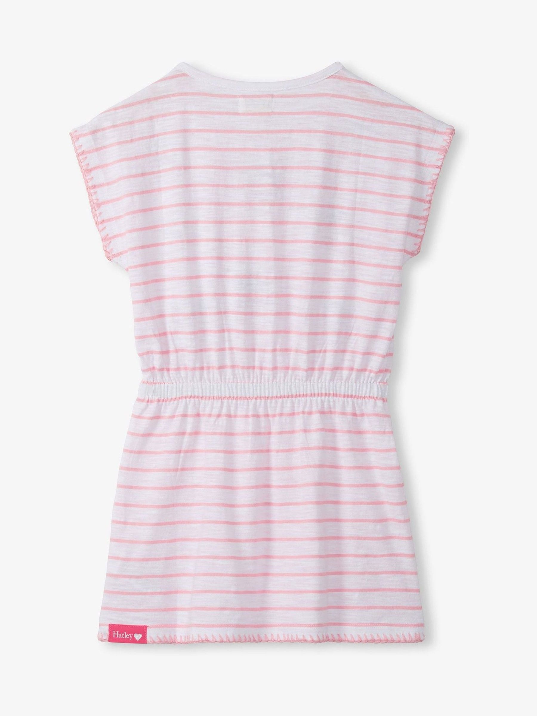 Hatley Pink Strawberry Stripes Cinched Waist Relaxed Dress image 4