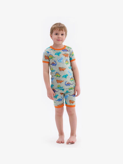 Hatley Grey Dino Print Cotton Short Pyjamas Set - image 1
