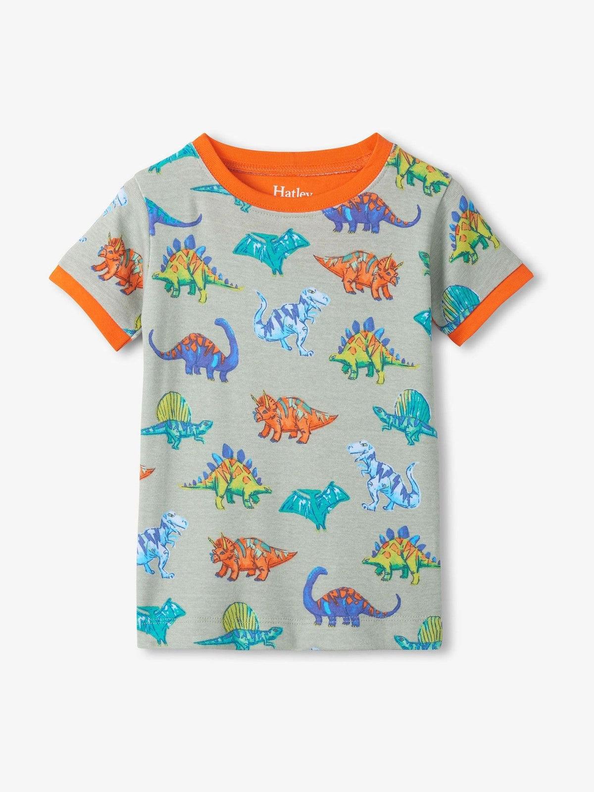 Hatley Grey Dino Print Cotton Short Pyjamas Set - image 3