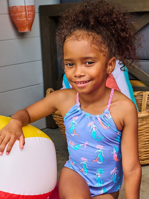 Dsiney Kidz - Hatley Blue Salty Mermaids Gather Front Swimsuit image 1