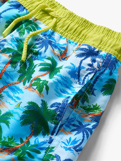 Hatley Sky Blue Palm Tree Print Swim Shorts image 4