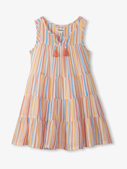 Hatley Natural Sunny Stripes Layered Tiered Dress image 1