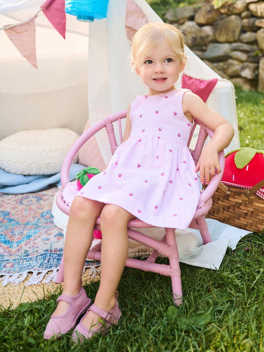 Hatley Pink Teeny Berries Gingham Sleeveless Party Dress image 2