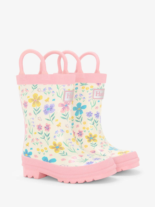 Hatley White Little Garden Chicks Wellies With Handles image 1