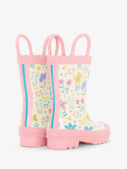 Hatley White Little Garden Chicks Wellies With Handles image 2