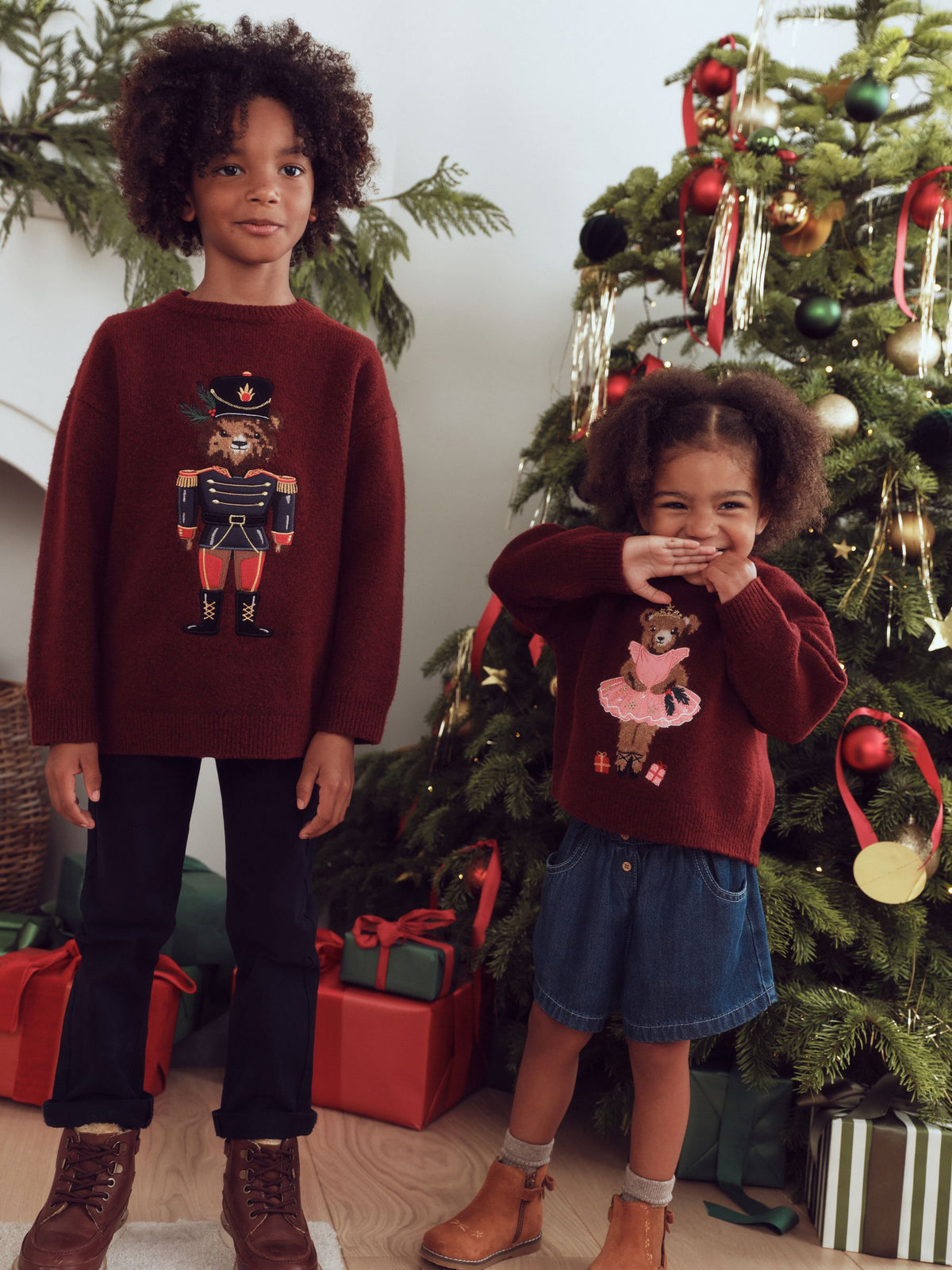 Burgundy Red Nutcracker Bear Christmas Jumper (3mths-7yrs) - image 2