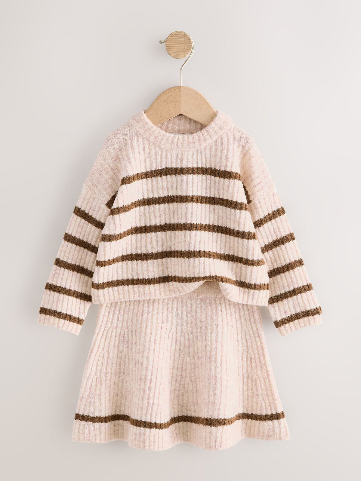 Ecru and Chocolate Stripe Rib Skirt Set (3mths-7yrs) - image 5