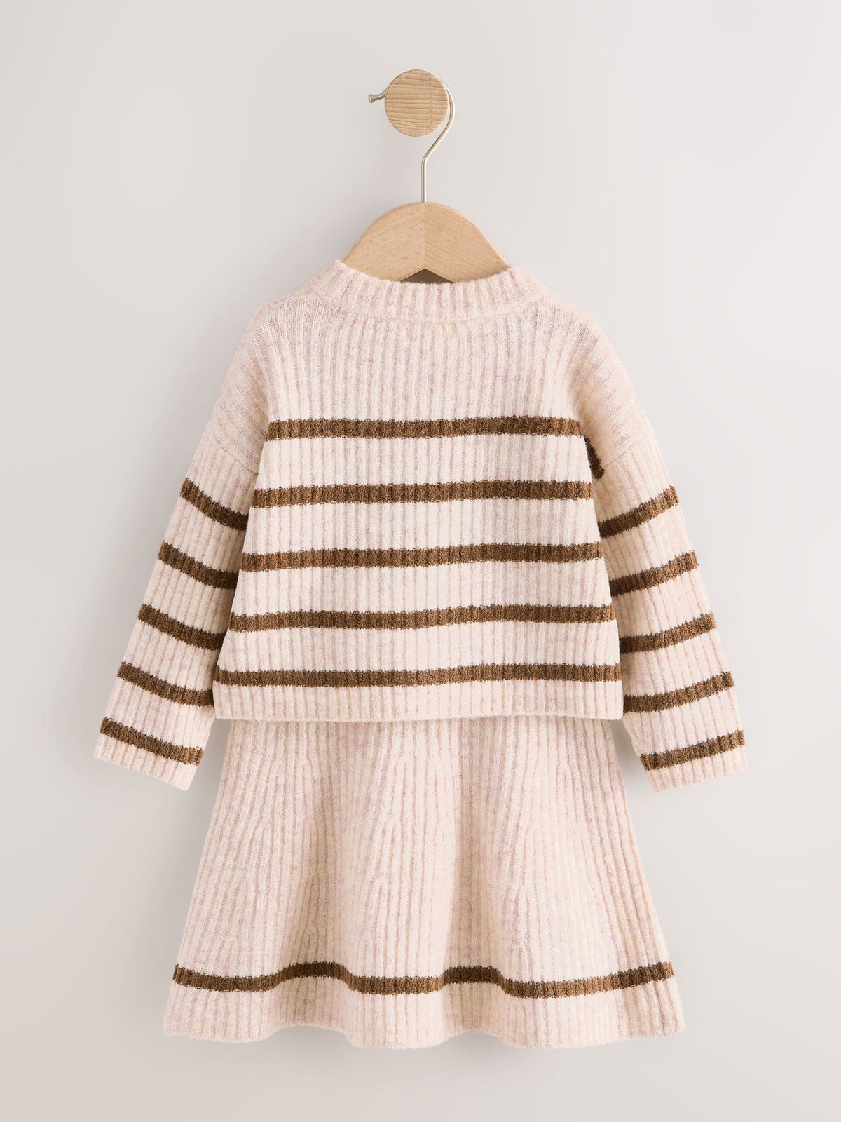 Ecru and Chocolate Stripe Rib Skirt Set (3mths-7yrs) - image 6