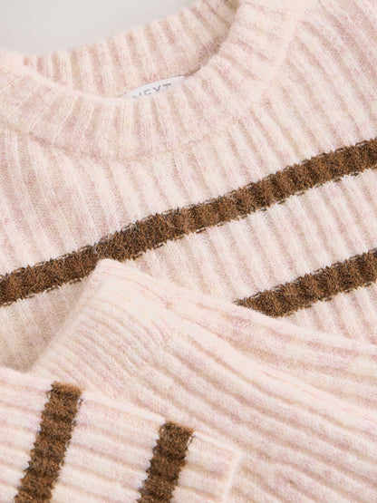 Ecru and Chocolate Stripe Rib Skirt Set (3mths-7yrs) - image 8