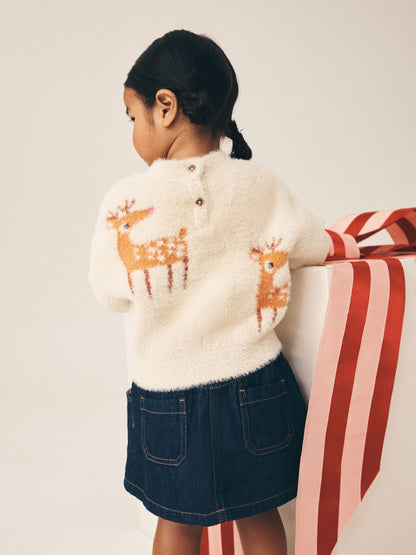 Ecru Reindeer Christmas Jumper (3mths-7yrs) - image 4