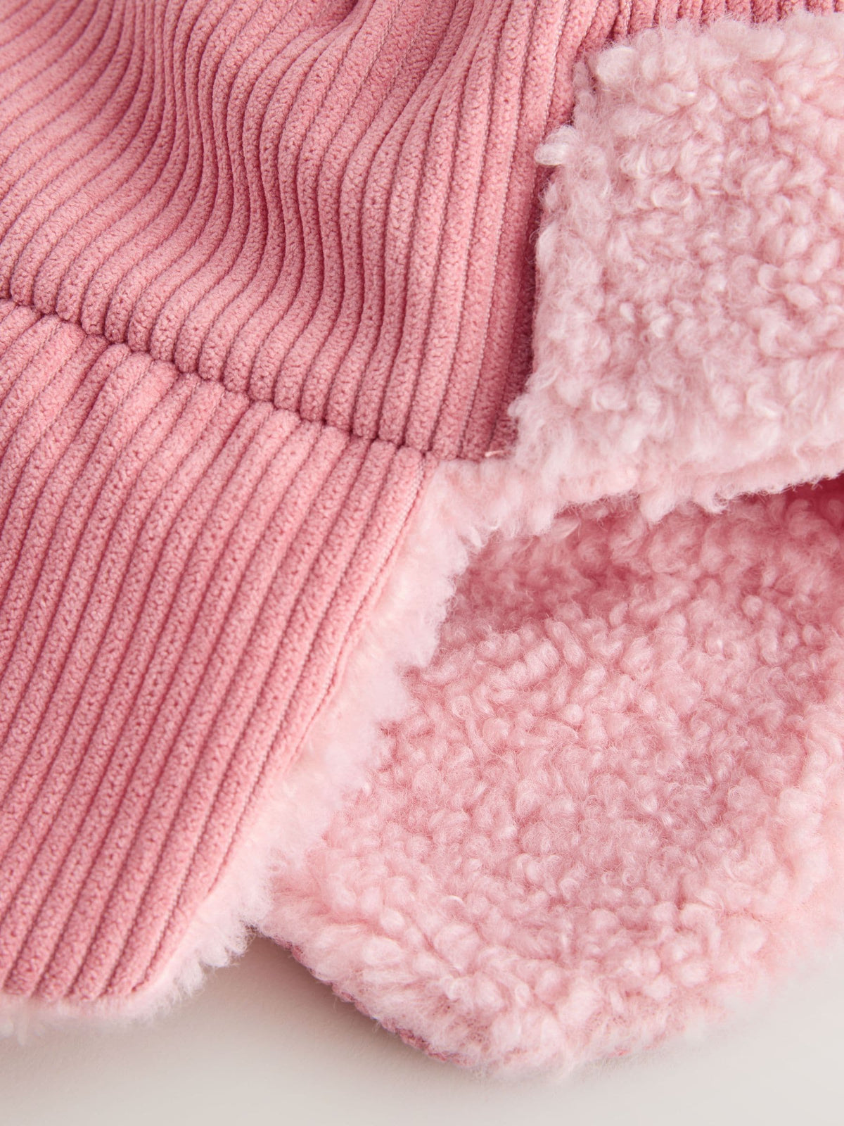 Pink Cord Trapper Baby Hat - image 6