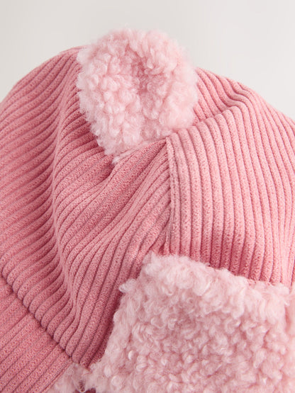 Pink Cord Trapper Baby Hat - image 7