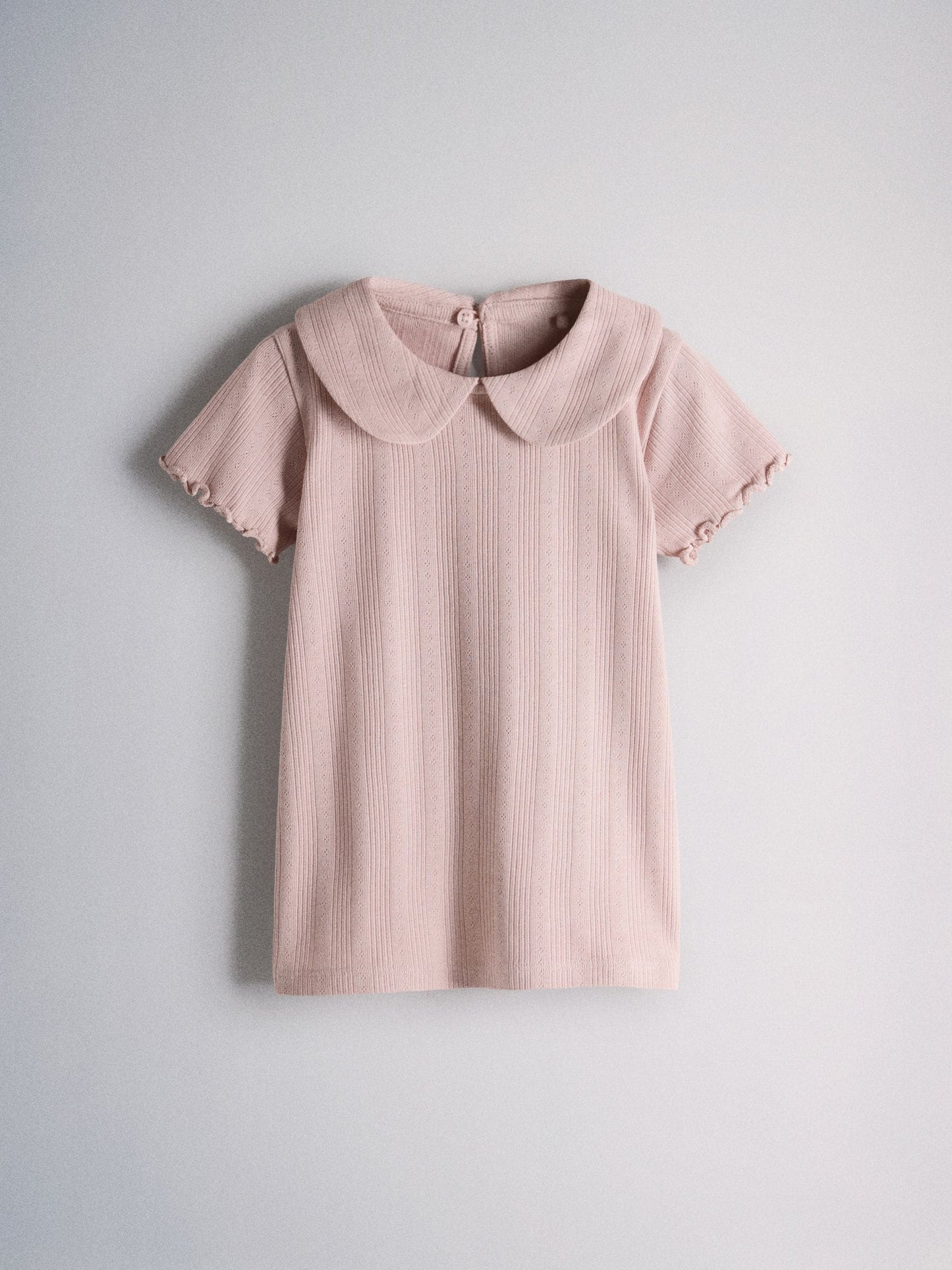 Dsiney Kidz - The Set 4 Pack Jersey Pointelle Short Sleeve Collared Tops Blue/Pink/Cream/Grey Marl image 3