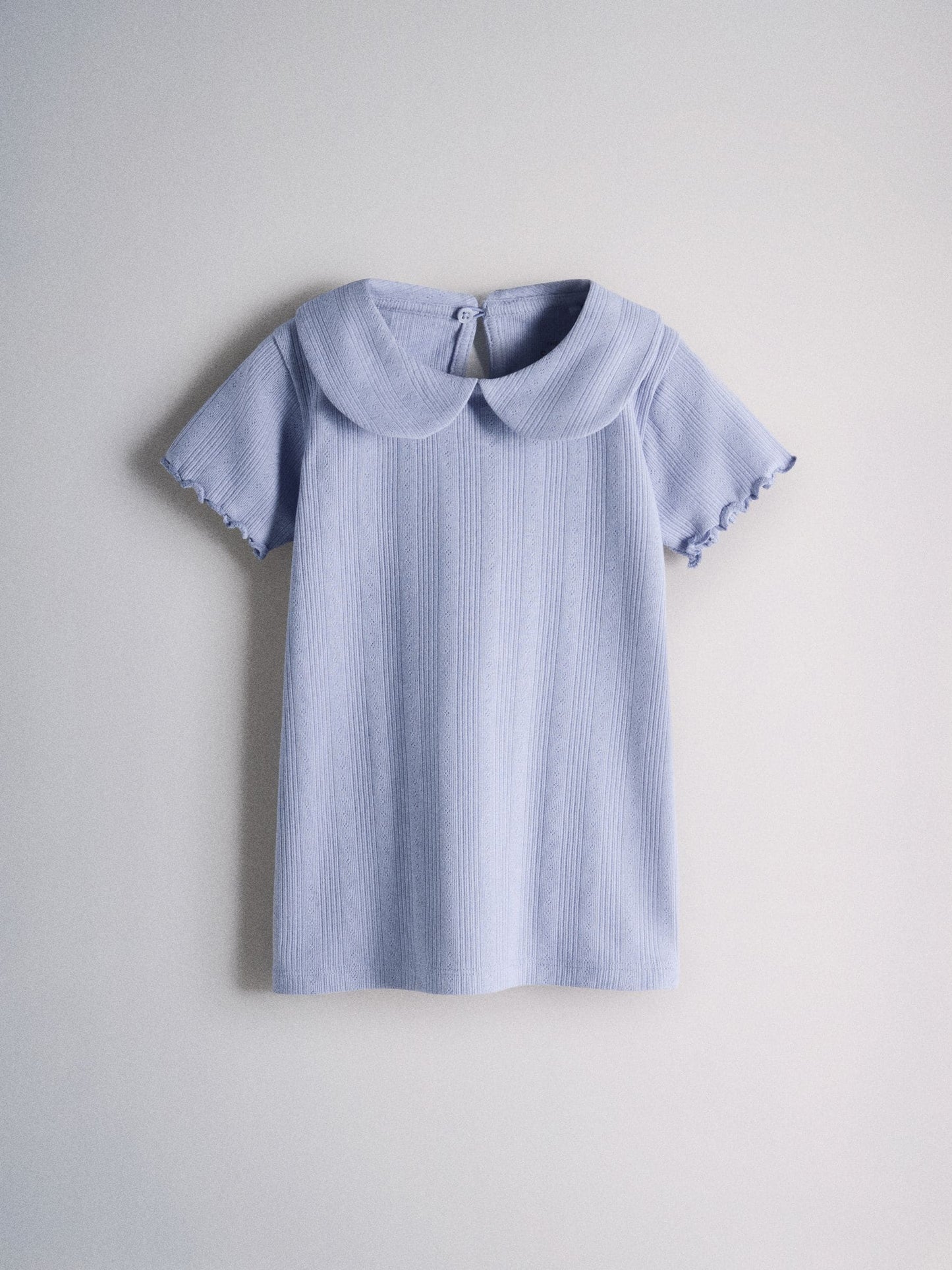 Dsiney Kidz - The Set 4 Pack Jersey Pointelle Short Sleeve Collared Tops Blue/Pink/Cream/Grey Marl image 4