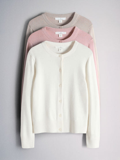Dsiney Kidz - The Set 3 Pack Knitted Cardigans Pink/Cream/Brown image 1
