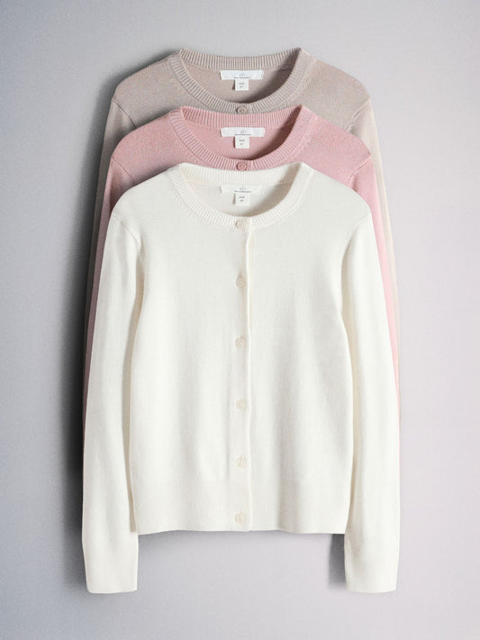 Dsiney Kidz - The Set 3 Pack Knitted Cardigans Pink/Cream/Brown image 1