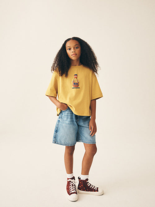 Dsiney Kidz - Ochre Soy Oversized Graphic Print T-Shirt (3-16yrs) image 1