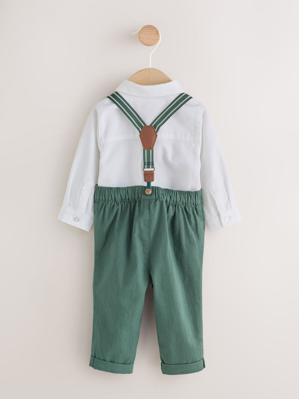Green Baby Shirt Trousers and Braces 4 Piece Set (0mths-2yrs) - image 3