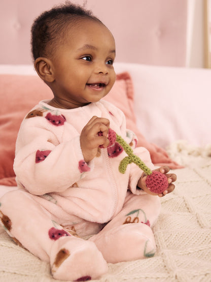 Pink Cat Two Way Zip Fleece Sleepsuit image 3