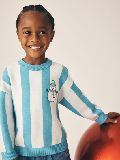 Blue Christmas Crew Neck Jumper (3mths-10yrs) - image 1