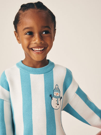 Blue Christmas Crew Neck Jumper (3mths-10yrs) - image 3