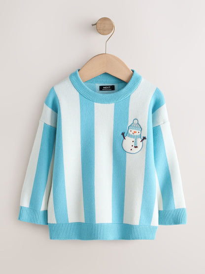 Blue Christmas Crew Neck Jumper (3mths-10yrs) - image 4