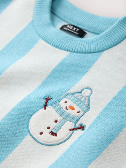 Blue Christmas Crew Neck Jumper (3mths-10yrs) - image 6