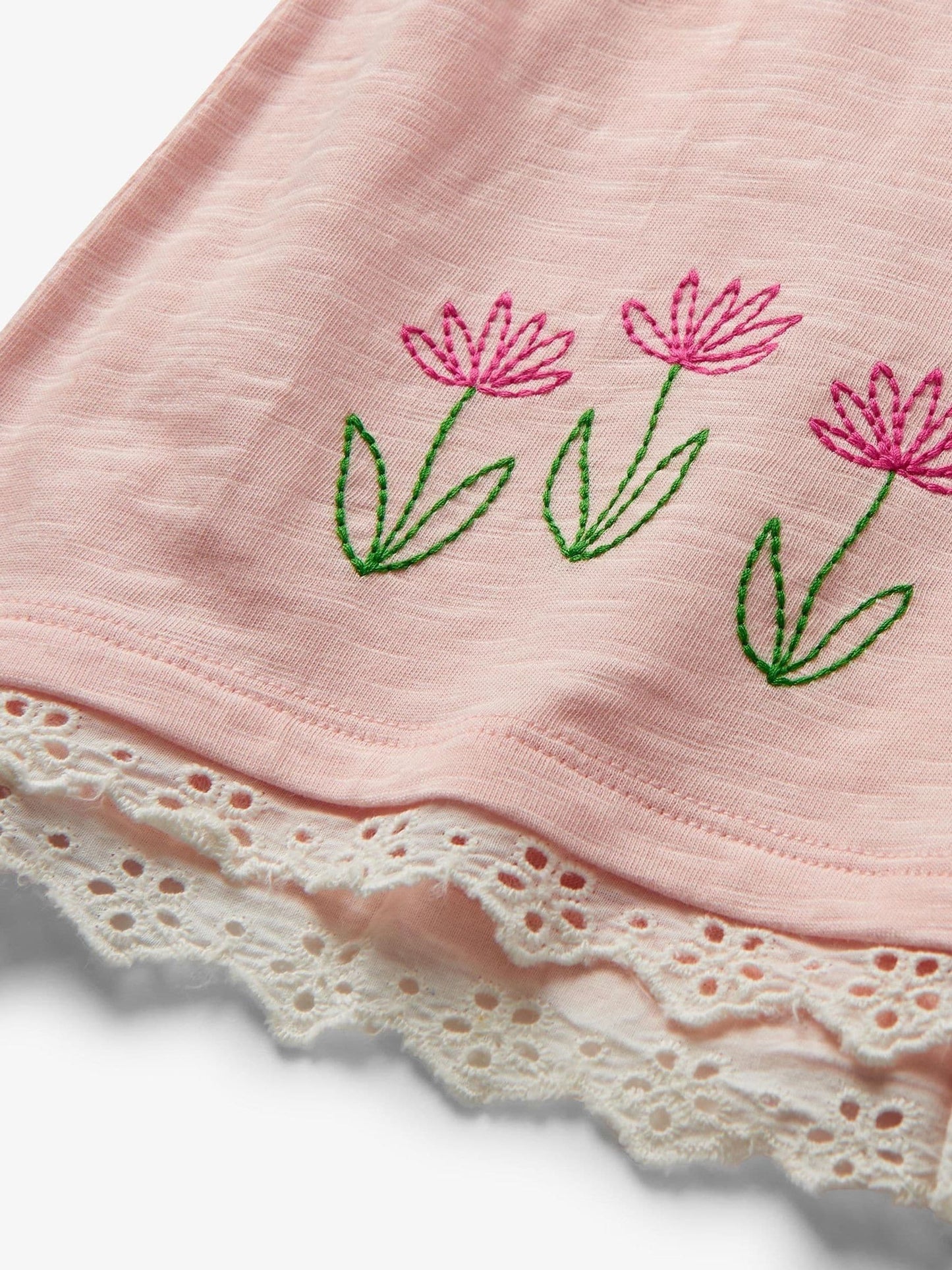 Hatley Light Pink Elephant Eyelet Trim Tee And Short Set image 4